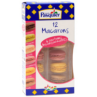 Pasquier 12 macarons (chocolat, pistache, vanille, framboise, citron, café)