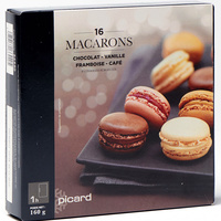 Picard 16 macarons (chocolat, vanille, framboise, café) (*1*)