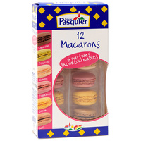 Pasquier 12 macarons (chocolat, pistache, vanille, framboise, citron, café)