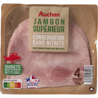 Auchan Jambon supérieur, conservation sans nitrite