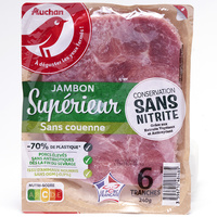 Auchan Jambon Supérieur - sans couenne - conservation sans nitrite
