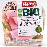 Herta Jambon cuit à l'étouffée Bio - conservation sans nitrite