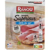 Monique Ranou (Intermarché) Jambon supérieur - 25 % de sel, conservation sans nitrite