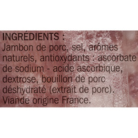 Tradilège (marque repère) Jambon supérieur cuit à l'étoffée conservation sans nitrite - Liste des ingrédients