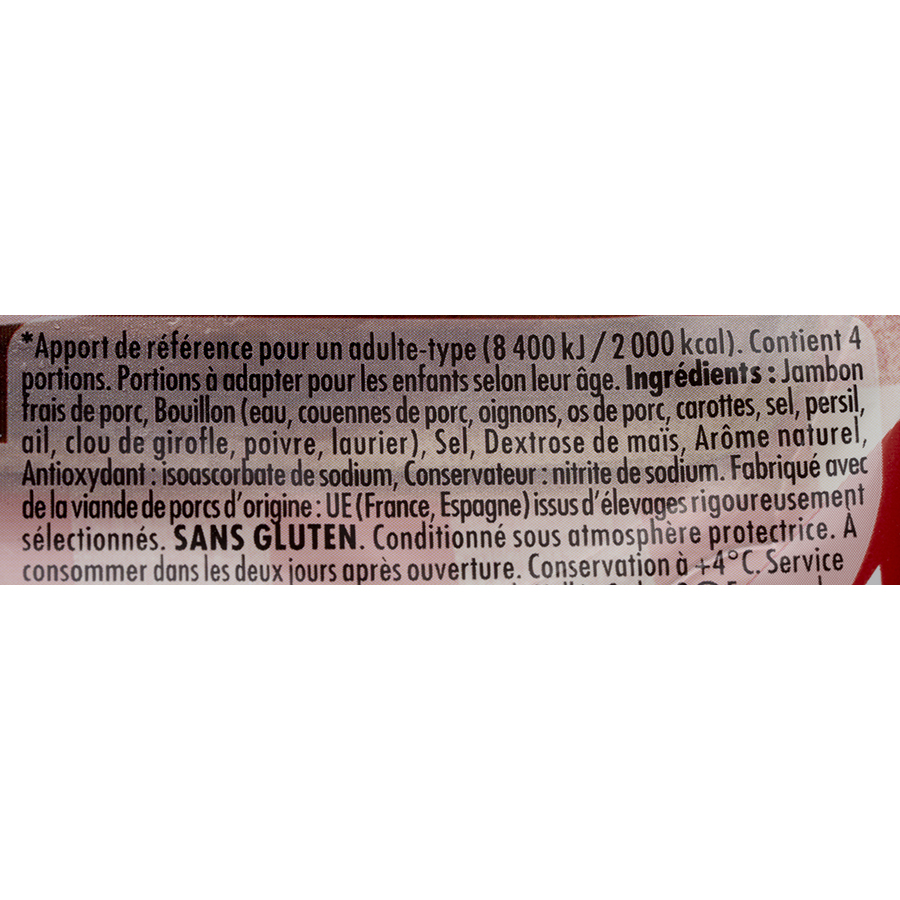 Herta Le Bon Paris au torchon  - Liste des ingrédients