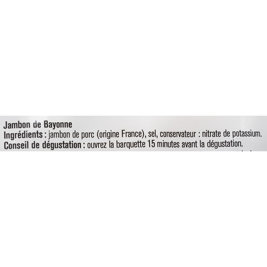 Saint Alby (Lidl) Jambon de Bayonne - Liste des ingrédients