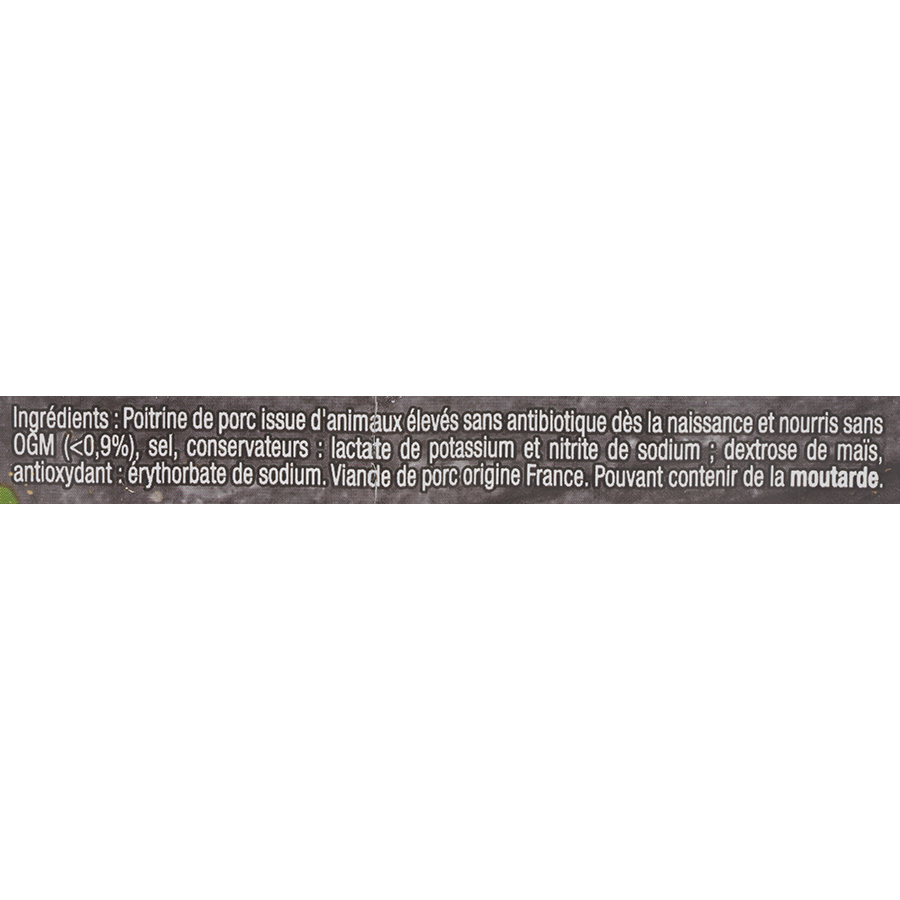 Brocéliande Les lardons bien élevés  - Liste des ingrédients