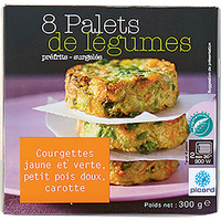 Picard Palets de légumes – Courgettes jaune et verte, petits pois doux, carotte