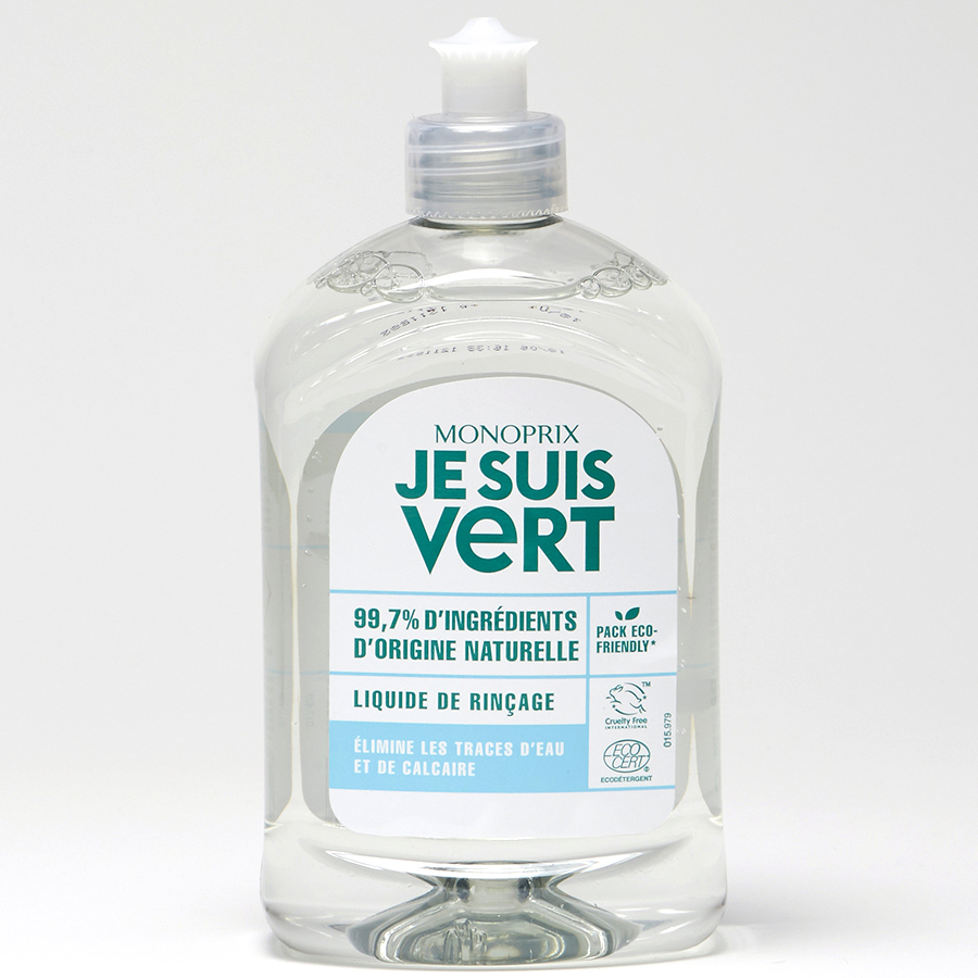 Monoprix Je suis vert Tablettes lave-vaisselle concentrées - Liquide de rinçage associé au détergent pour le test