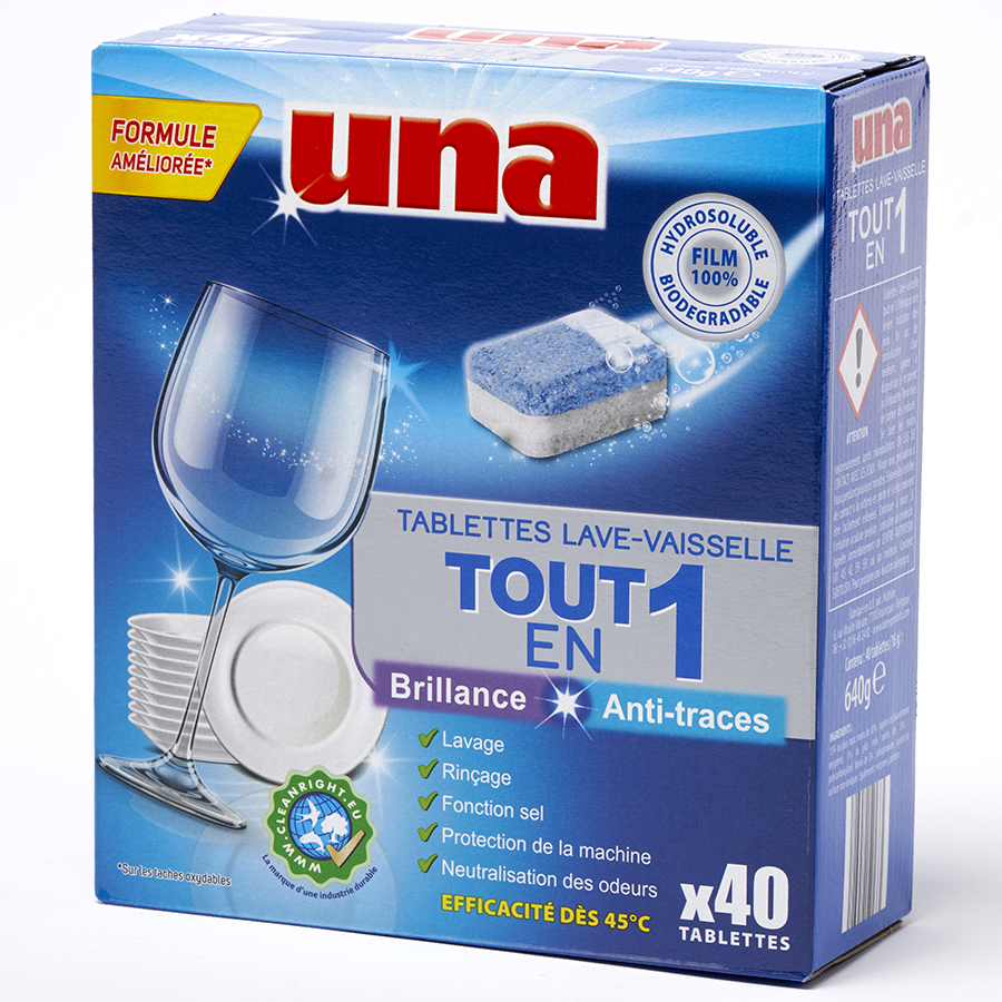 Test Una (Aldi) Tablettes lave-vaisselle tout en 1 - Détergent