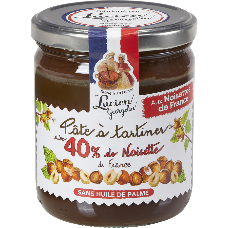 Lucien Georgelin Pâte à tartiner avec 40% de noisette de France
