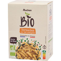 Auchan bio Torsades au blé complet 