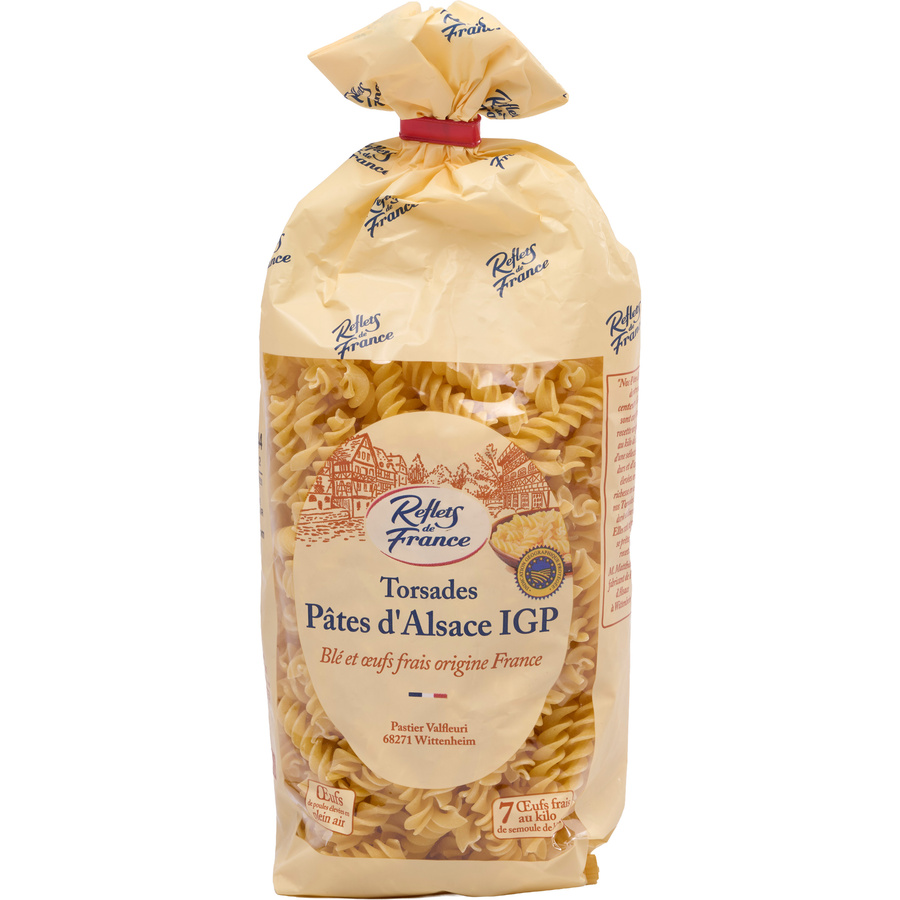 Reflets de France (Carrefour) Torsades pâtes d’Alsace blé et œufs d’origine France 