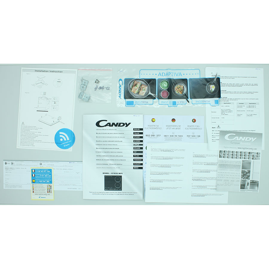 Candy CFID36 WIFI - Accessoires et documents livrés avec le produit