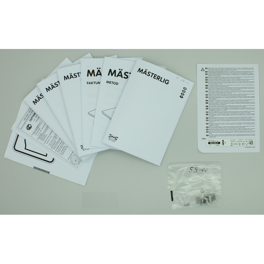 Ikea Mästerlig 802.228.27(*19*) - Accessoires et documents livrés avec le produit