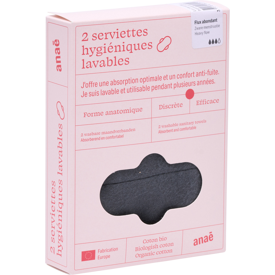 Anaé Serviettes hygiéniques lavables flux abondant