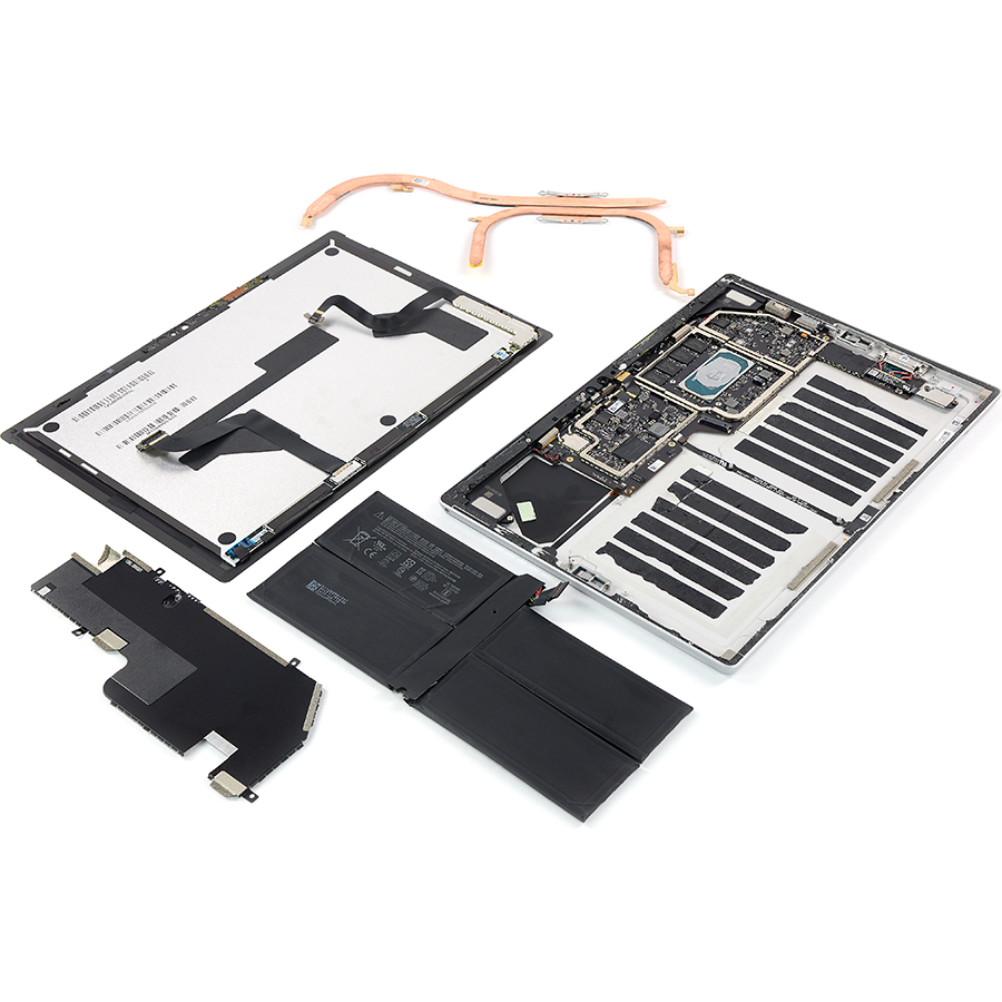 Réparabilité de la Microsoft Surface Pro 7  - Tablette démontée