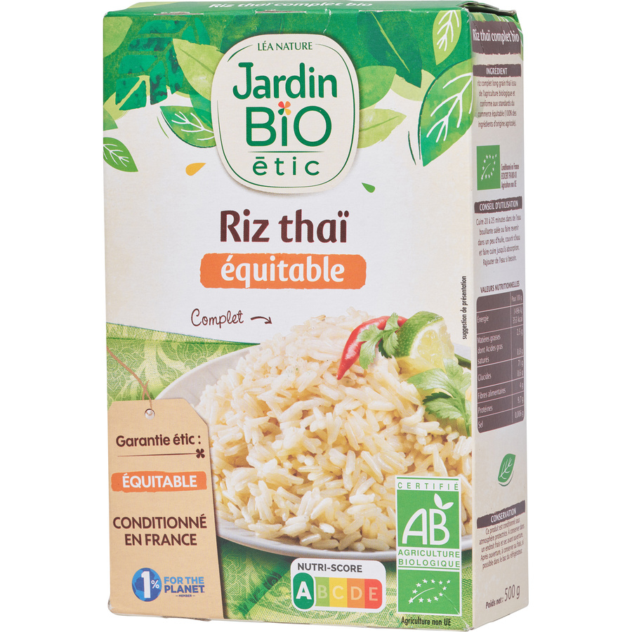 Jardin bio Riz thaï équitable