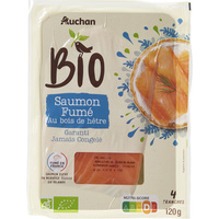 Auchan Bio Saumon fumé au bois de hêtre bio
