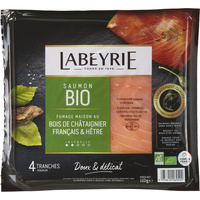 Labeyrie Saumon fumé bio fumage maison au bois de châtaignier français & hêtre