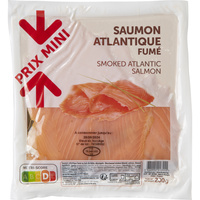 Prix mini (système U) Saumon fumé Atlantique