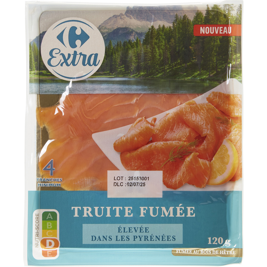 Carrefour Extra Truite fumée élevée dans les Pyrénées
