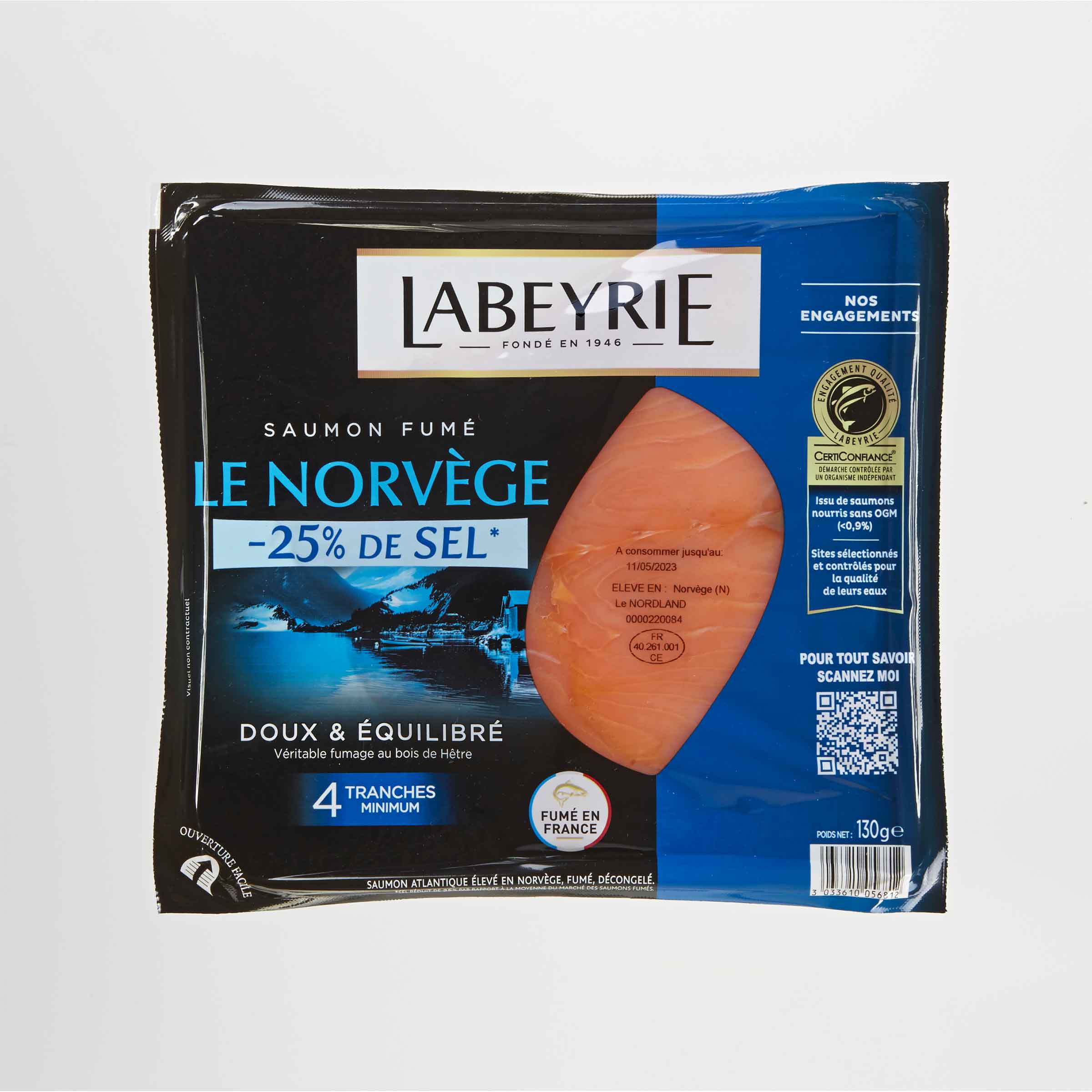 Labeyrie Saumon fumé -25% de sel-