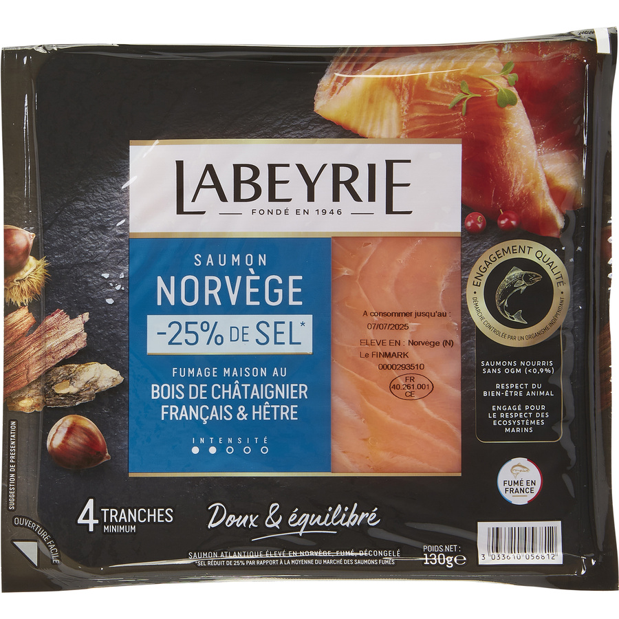 Labeyrie Saumon Norvège -25% de sel