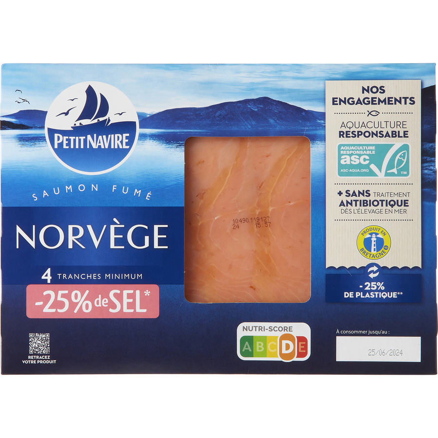 Petit Navire Saumon fumé - 25 % de sel