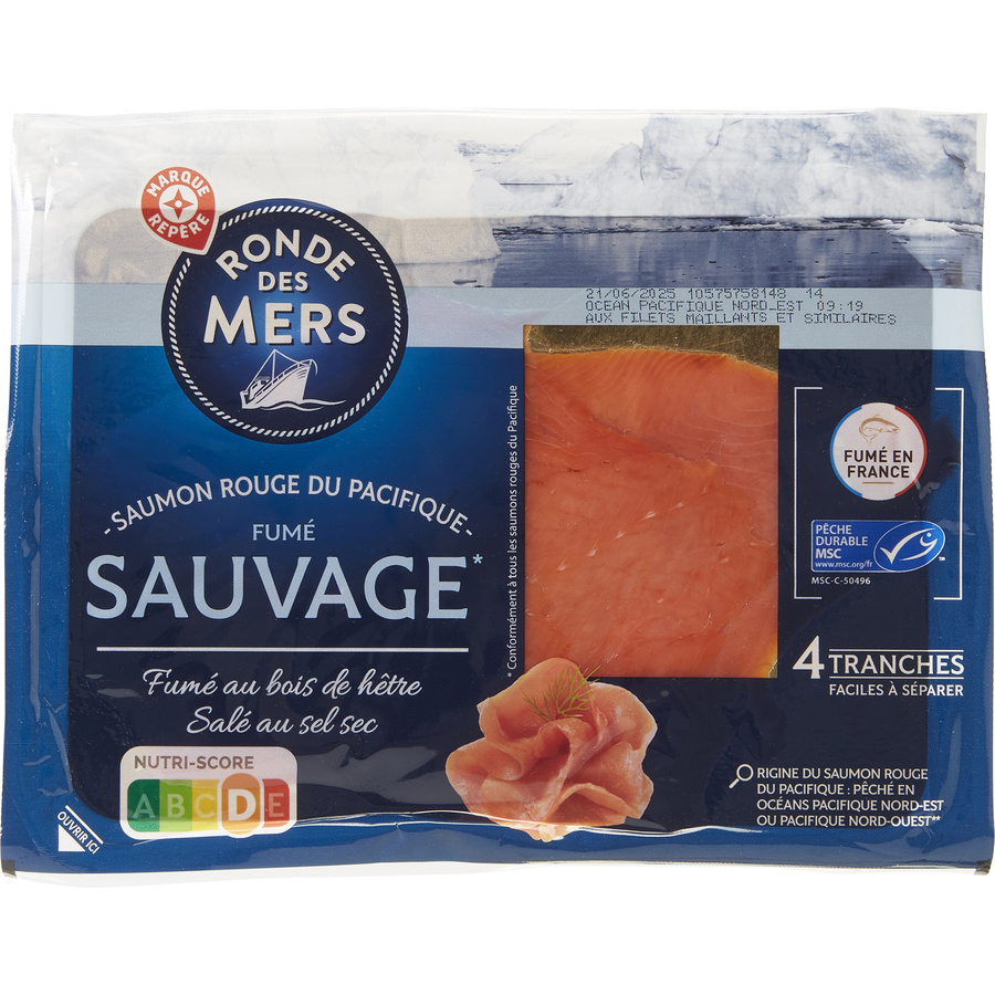 Ronde des mers (Leclerc) Saumon rouge du Pacifique fumé sauvage