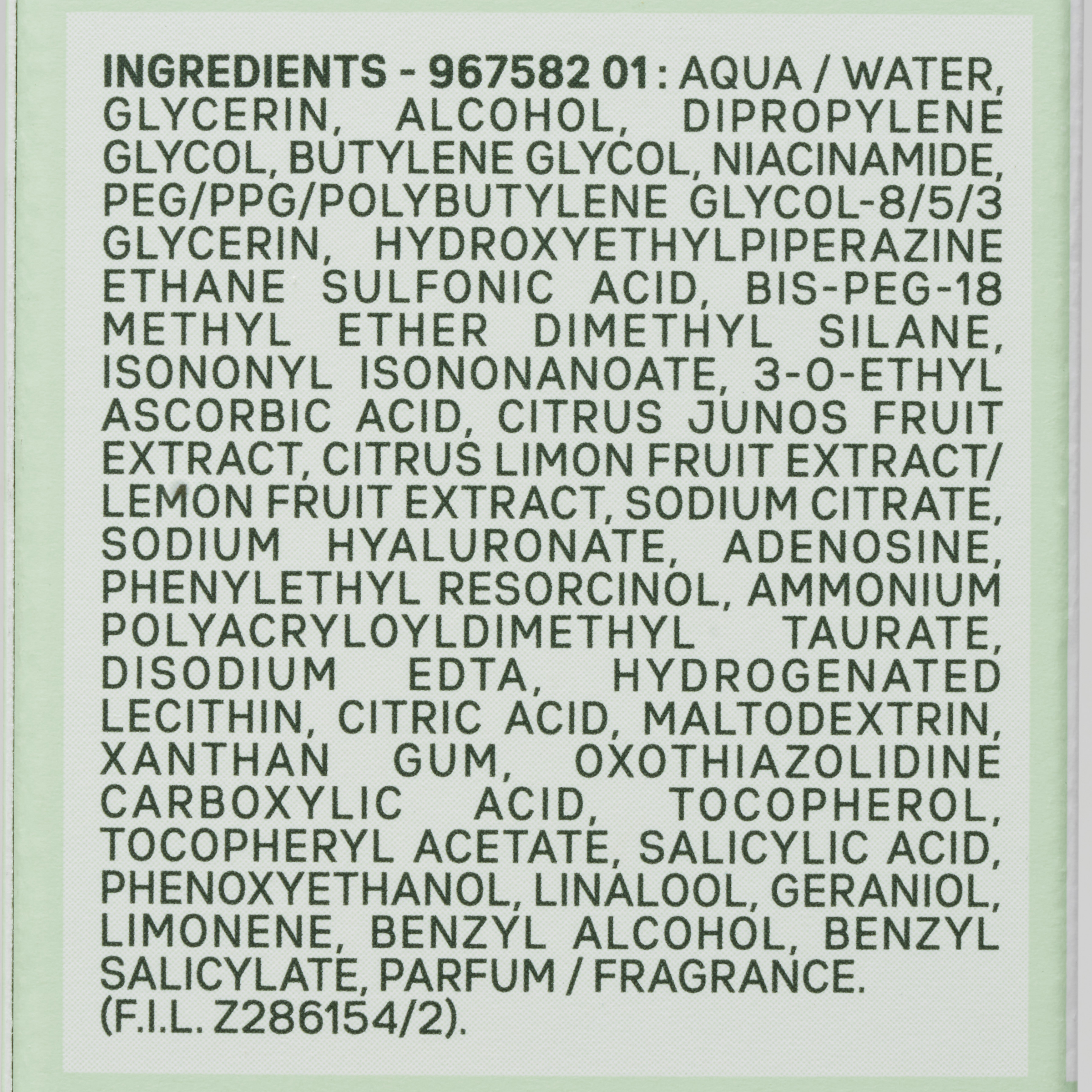 Garnier Vitamine C Sérum éclat anti-taches - Liste des ingrédients