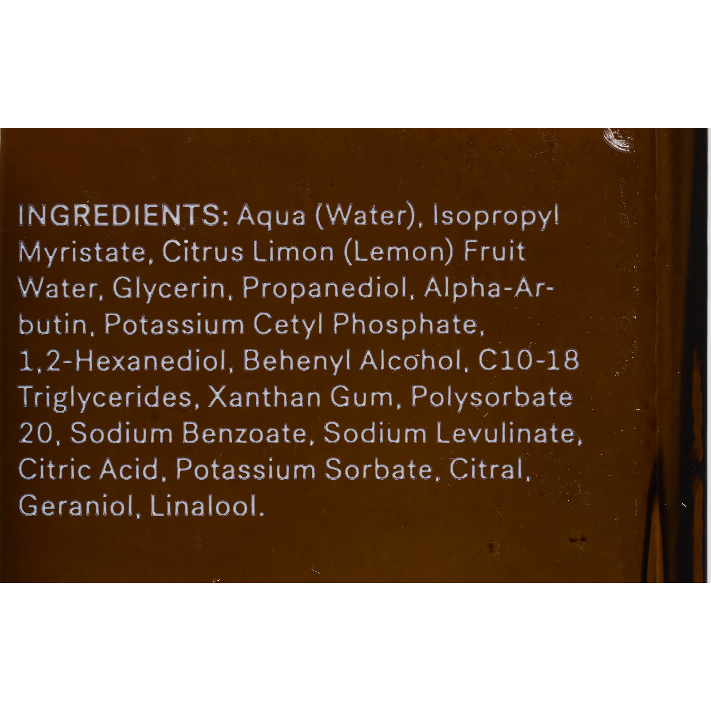 Typology « LAB-1016 » Taches pigmentaires - Liste des ingrédients