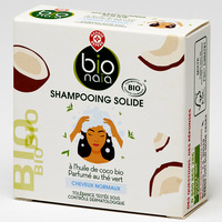 Bio Naïa (Marque Repère) Shampooing solide à l’huile de coco bio, parfumé au thé vert