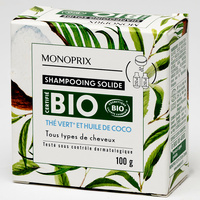 Monoprix Shampooing solide, thé vert et huile de coco (bio)