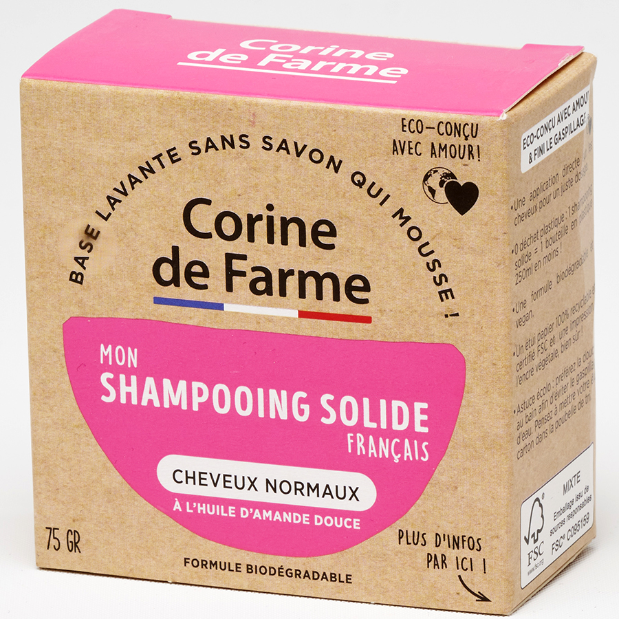 Corine de Farme Mon shampooing solide français à l’huile d’amande douce - Vue principale