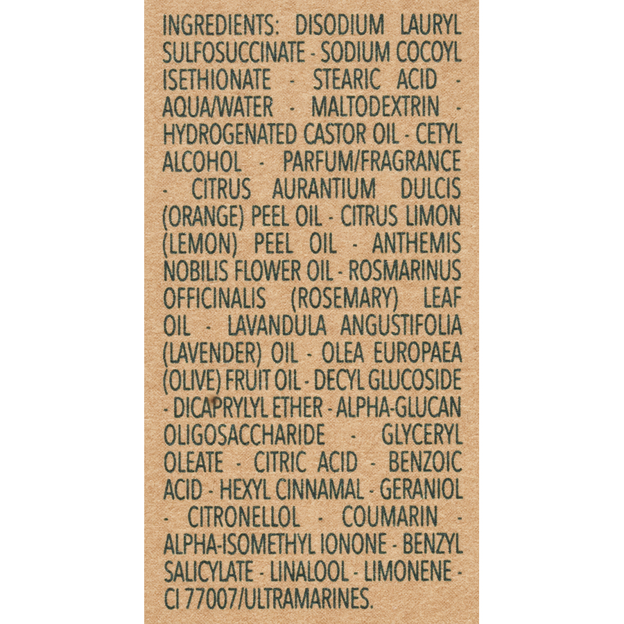 L’Occitane en Provence Shampooing solide équilibre & douceur Aromachologie - Liste des ingrédients