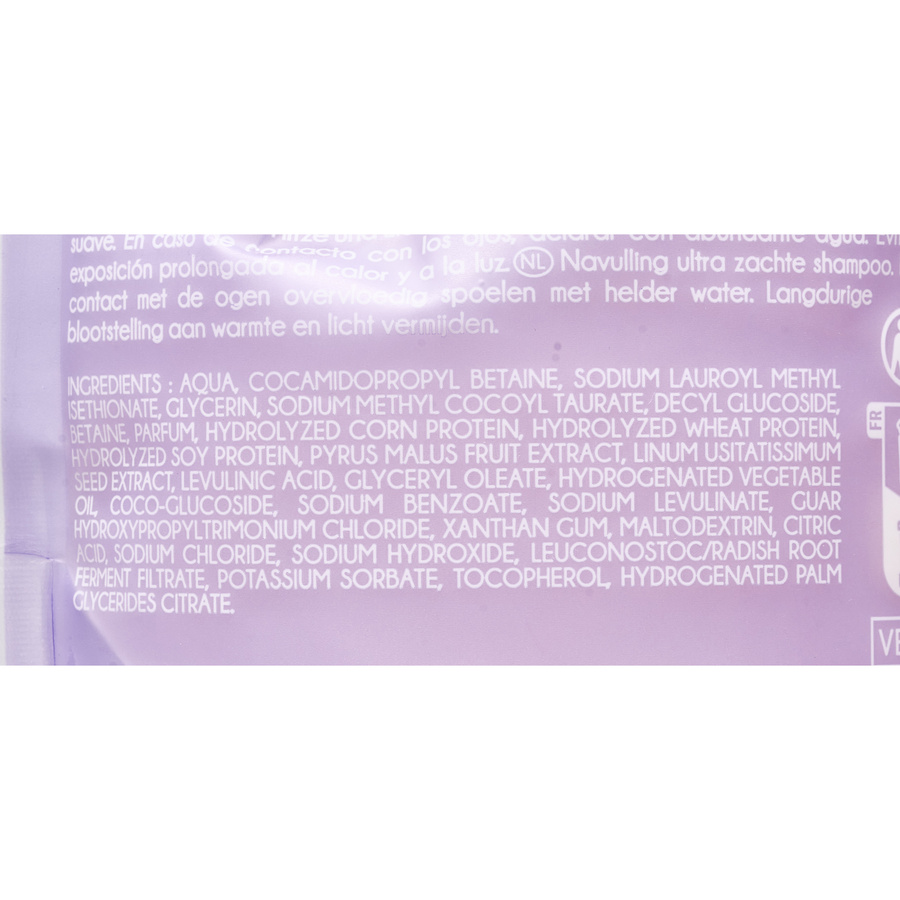 La rosée Shampoing ultra-doux à la kératine végétale et aux graines de lin bio – Recharge - Liste d'ingrédients