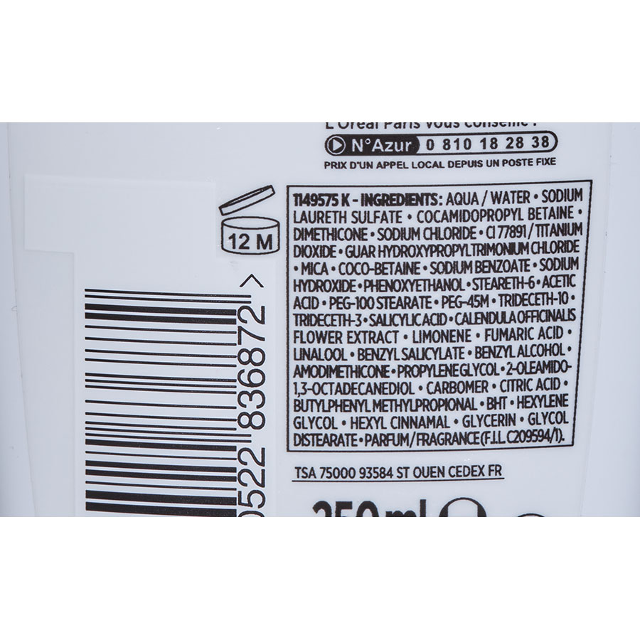 Elseve Total repair 5 - Shampooing reconstituant - Liste d'ingrédients