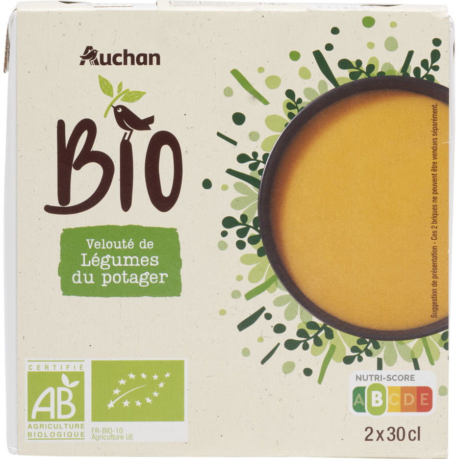 Auchan bio Velouté de légumes du potager bio