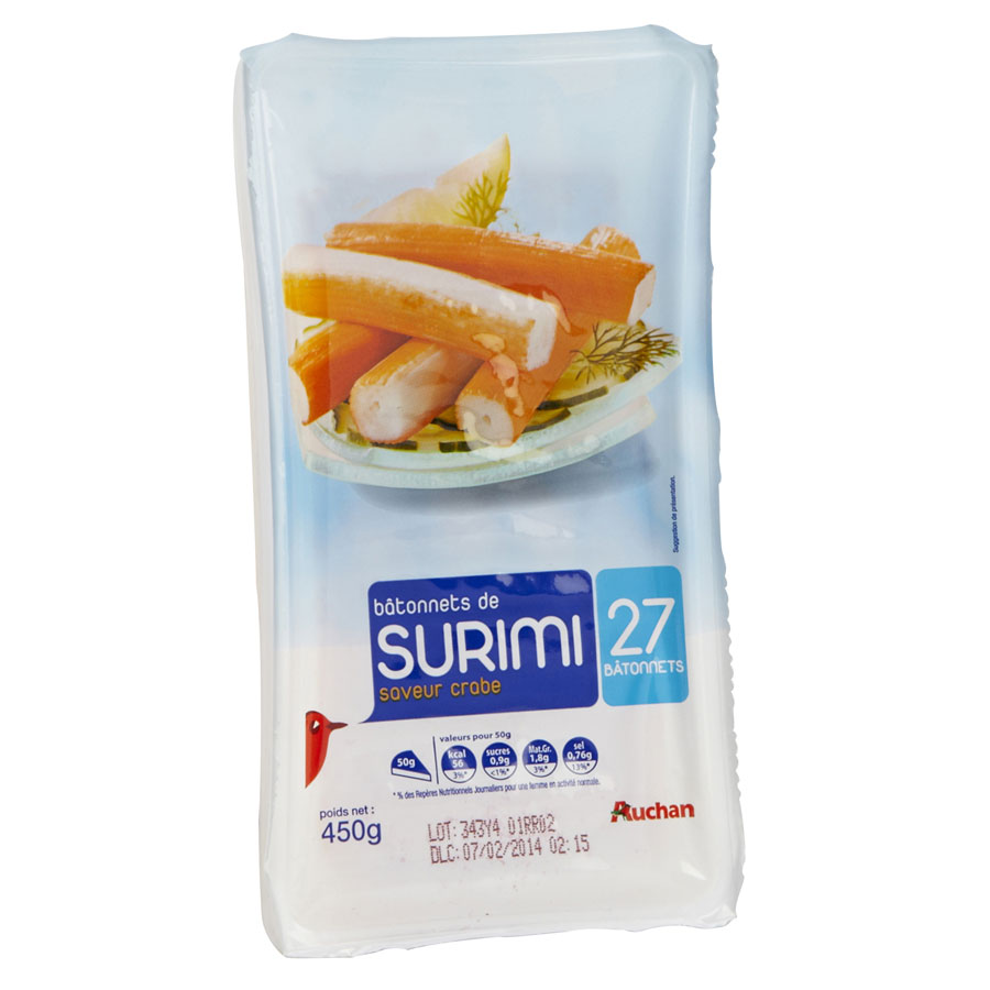 Auchan Bâtonnets de surimi saveur crabe (*1*) - 