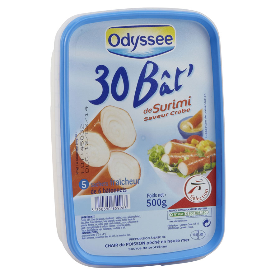 Odyssee (Intermarché) Bâtonnets de surimi saveur crabe - 