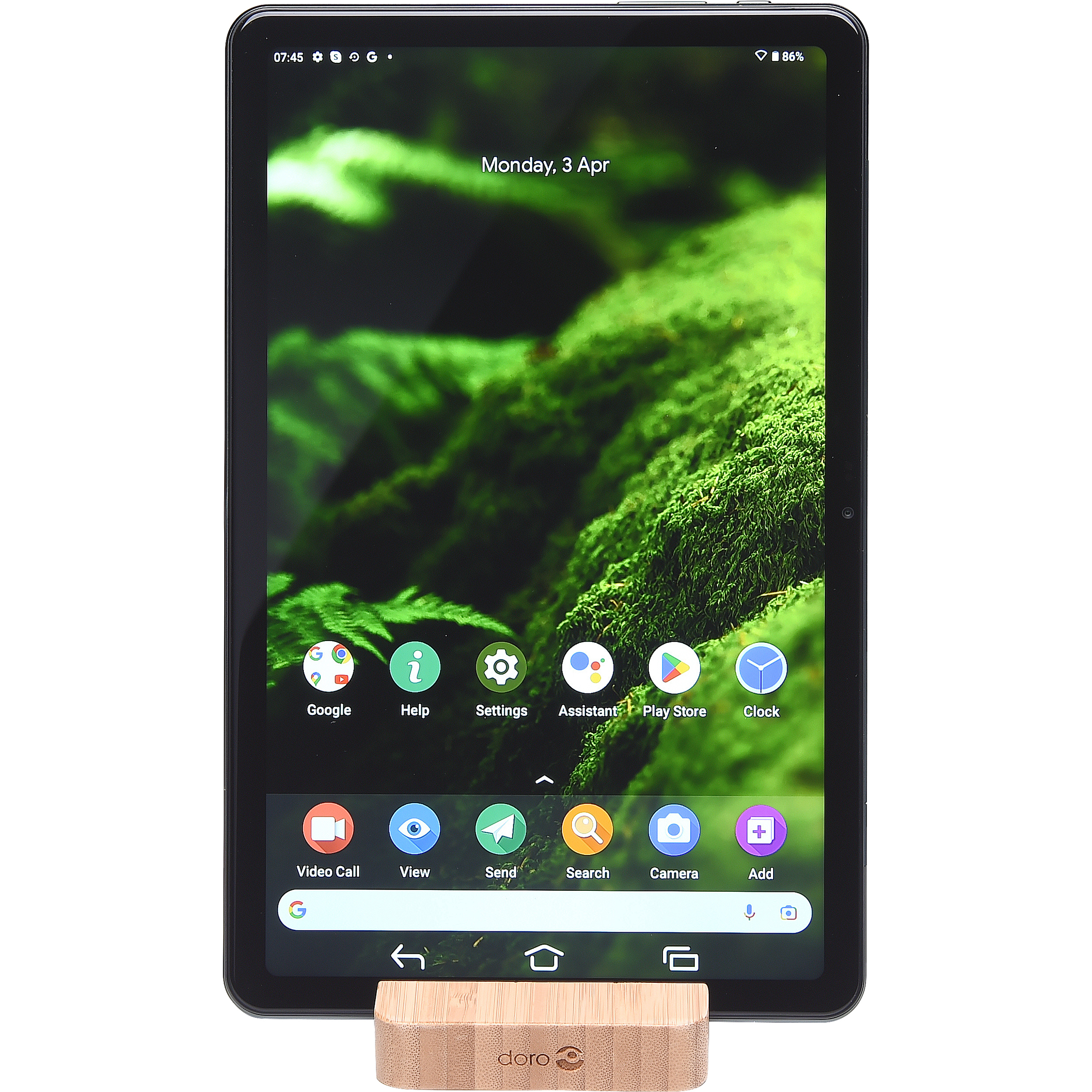 Doro Doro Tablet - Vue sur le support fourni
