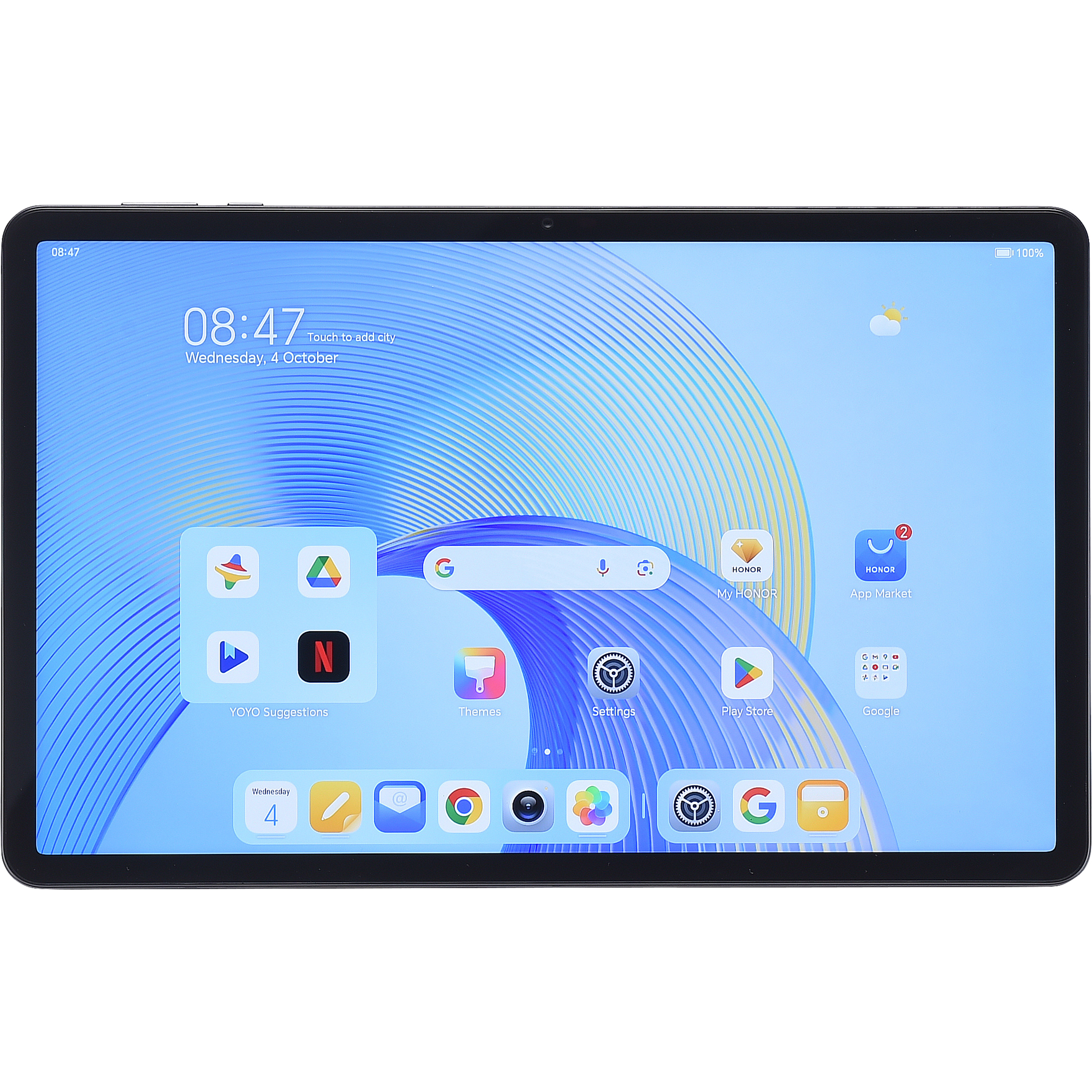 Honor Pad X9 - Vue à l'horizontale