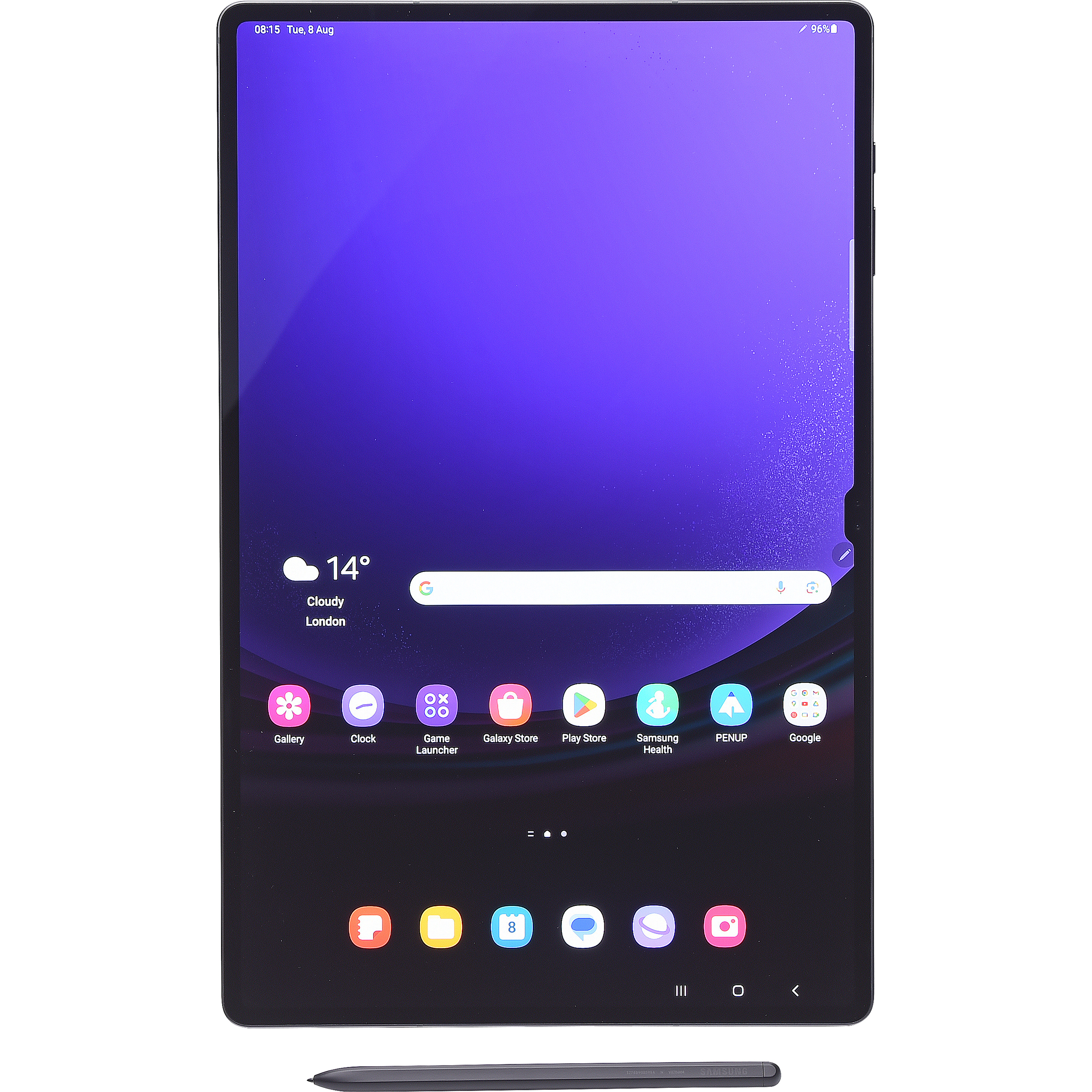 Samsung Galaxy Tab S9 Ultra - Vue avec le stylet fourni