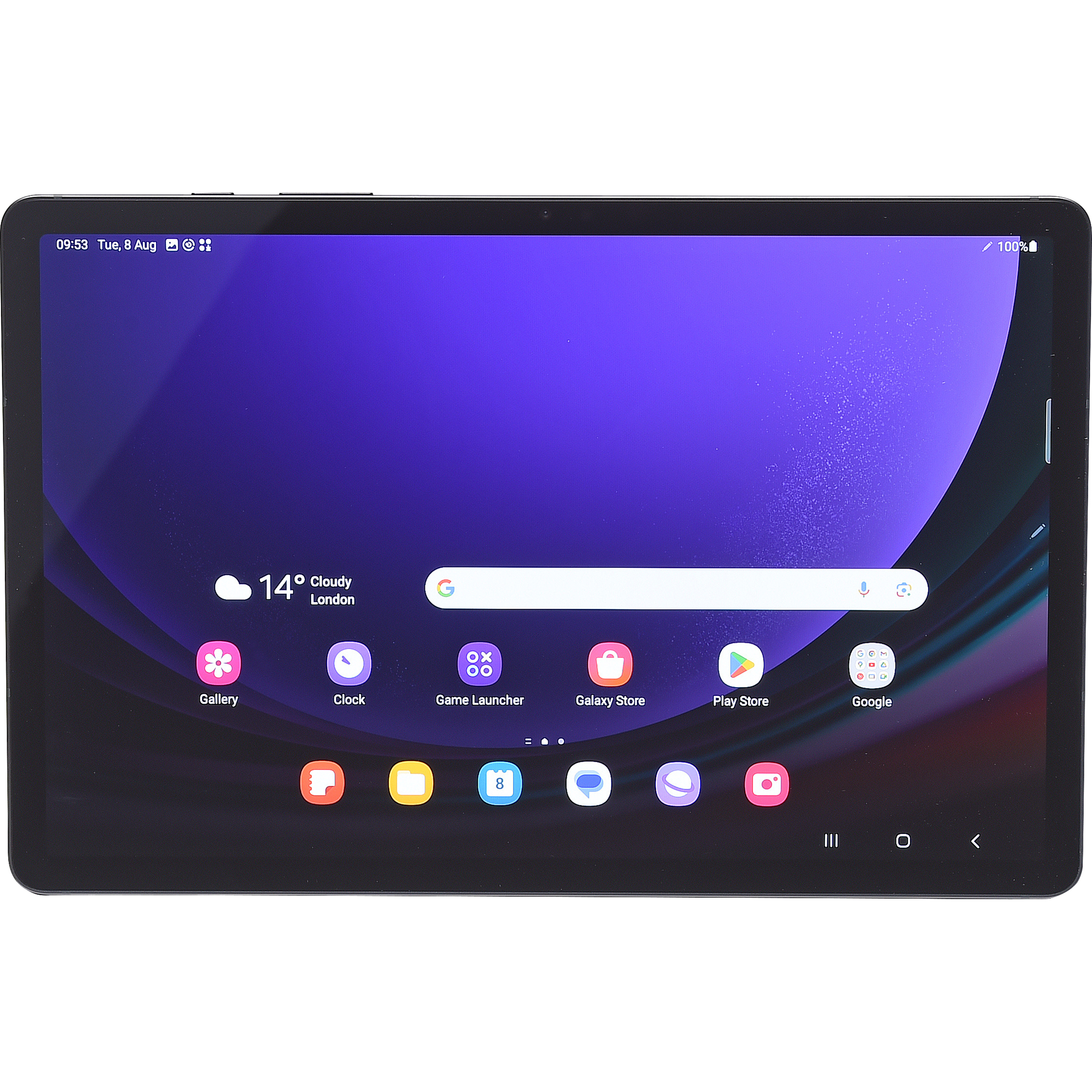 Samsung Galaxy Tab S9 - Vue à l'horizontale