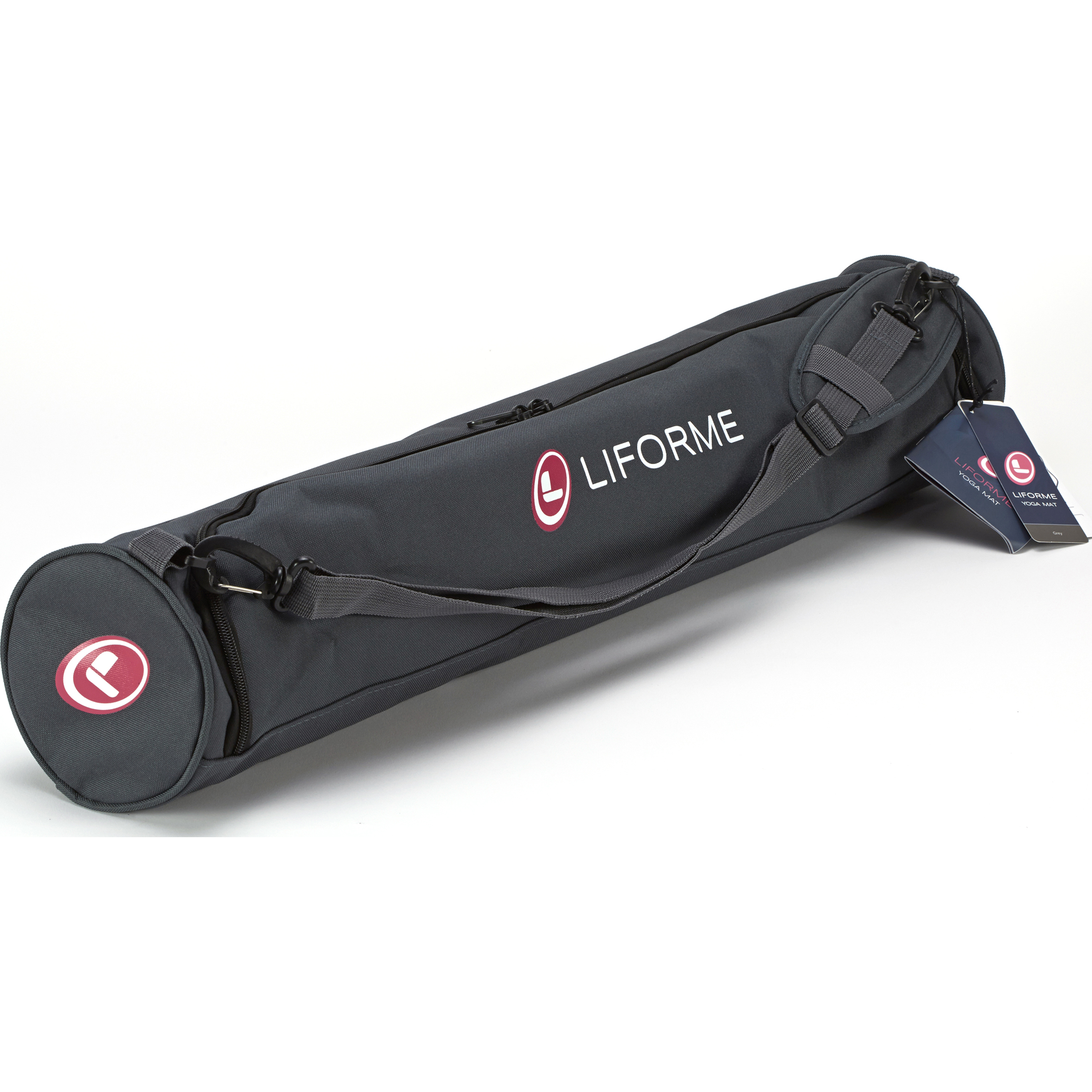 Liforme Tapis de yoga antidérapant avec système d’alignement gris