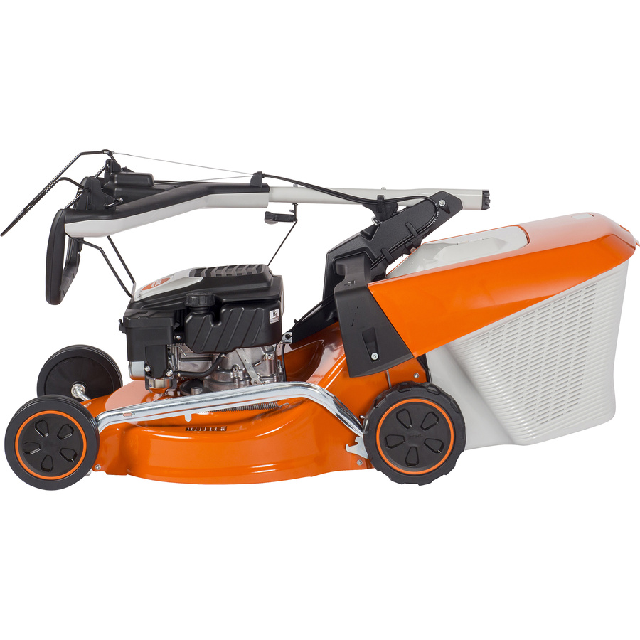 Stihl RM 253.3T - Vue pliée avec le bac de ramassage