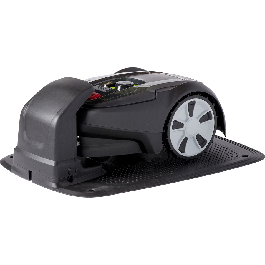 Greenworks Optimow 5 - Vue sur la station de charge