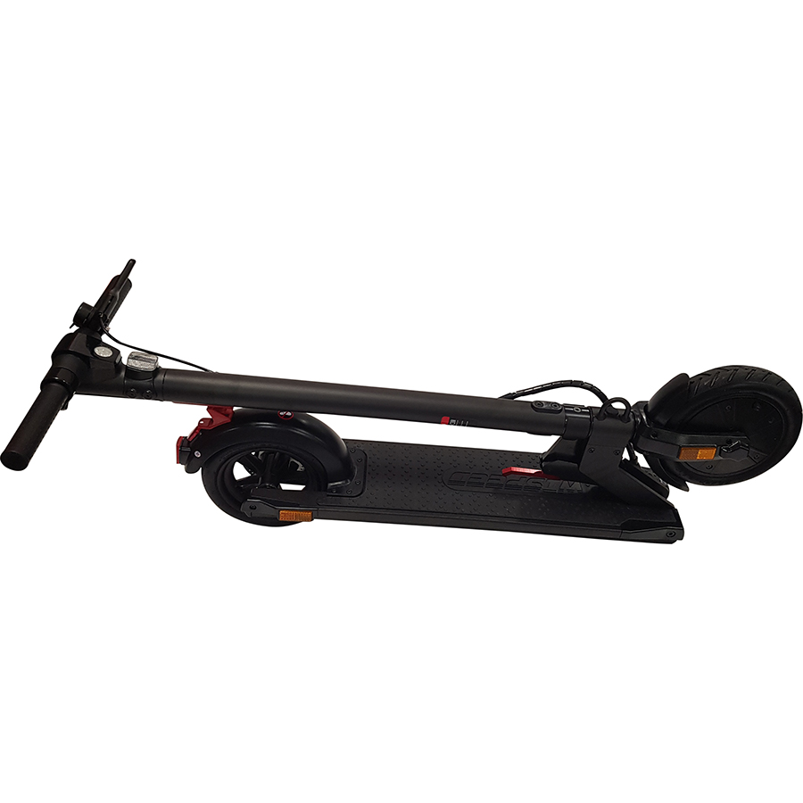 Wispeed T855 noire - Une fois pliée, la trottinette n'est pas encombrante	 ; dommage, ses poignées ne sont pas rabattables.