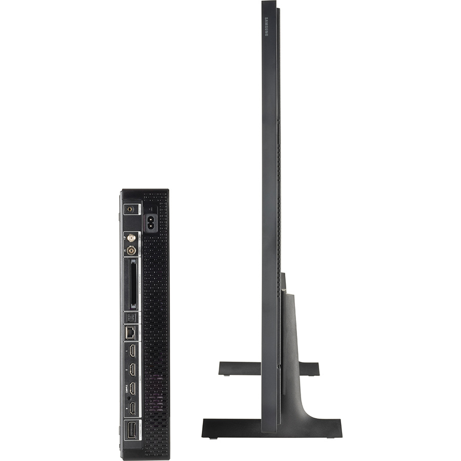 Samsung QE43LS03B - Vue de côté et boîtier de connexion